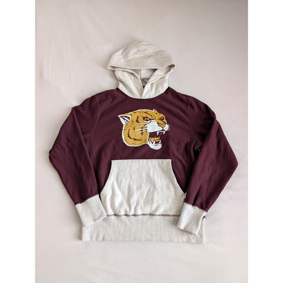 Todd Snyder Champion Men Sweatshirt Medium Burgundy Gray Hoodie Bobcat Pullover - Picture 1 of 8